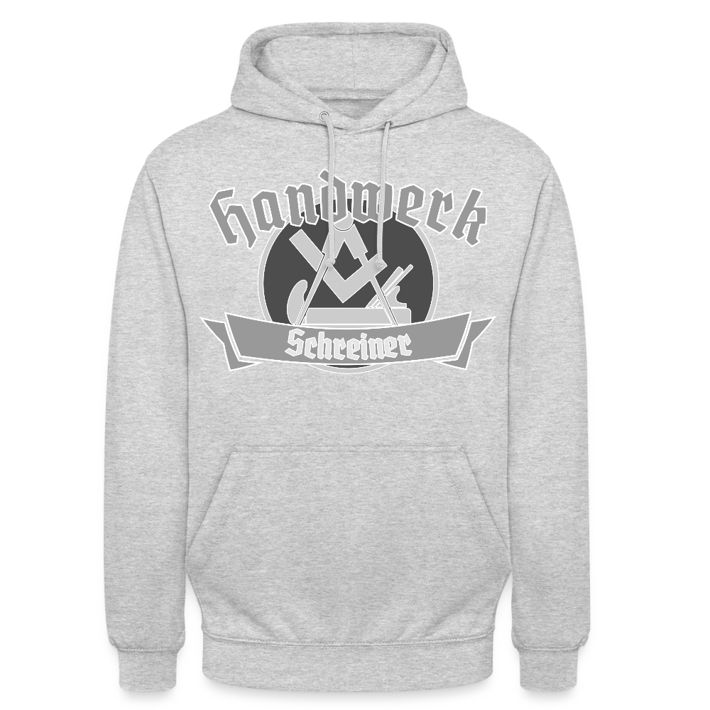 Unisex Hoodie "Schreiner" Hellgrau meliert Unisex Hoodie {{ color }}
