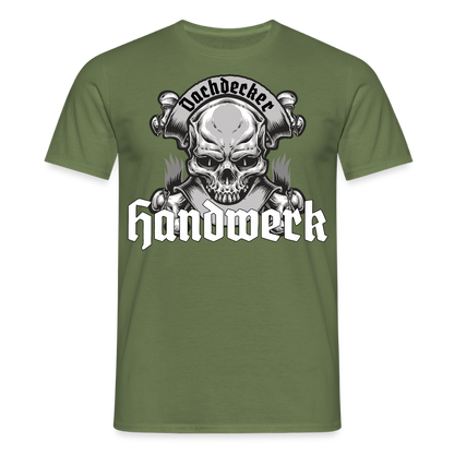 Unisex T-Shirt "Skull-Dachdecker" Militärgrün Männer T-Shirt {{ color }}