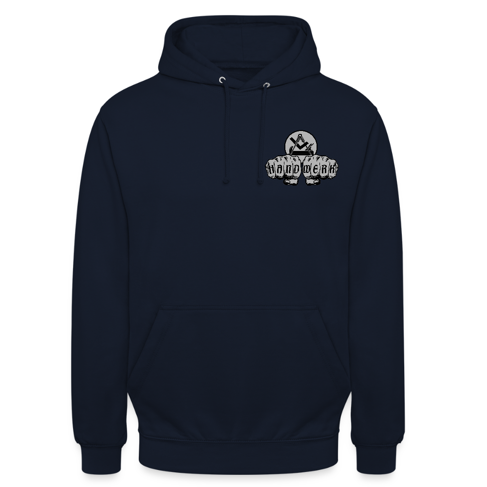 Unisex Hoodie "Schreiner/Tischler" beidseitig bedruckt Navy Unisex Hoodie {{ color }}