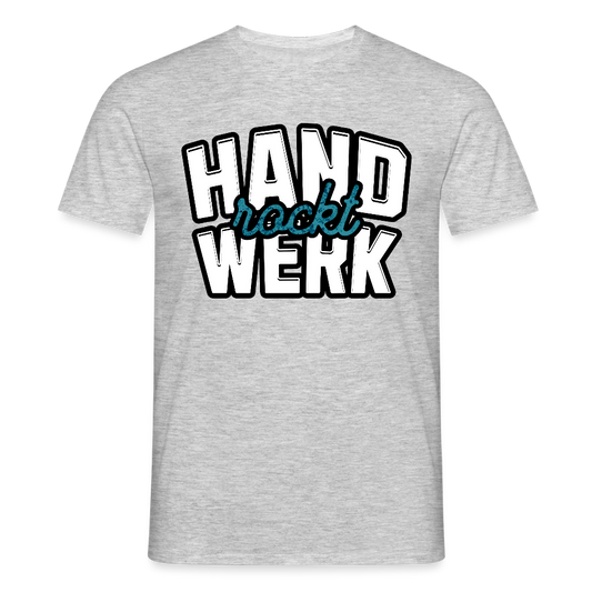 Unisex T-Shirt "Handwerk rockt" Grau meliert Männer T-Shirt {{ color }}