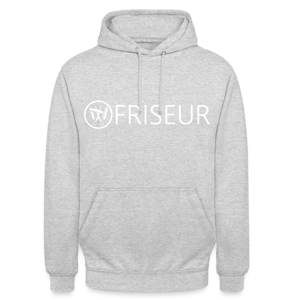Unisex Hoodie "Friseur" Hellgrau meliert Unisex Hoodie {{ color }}
