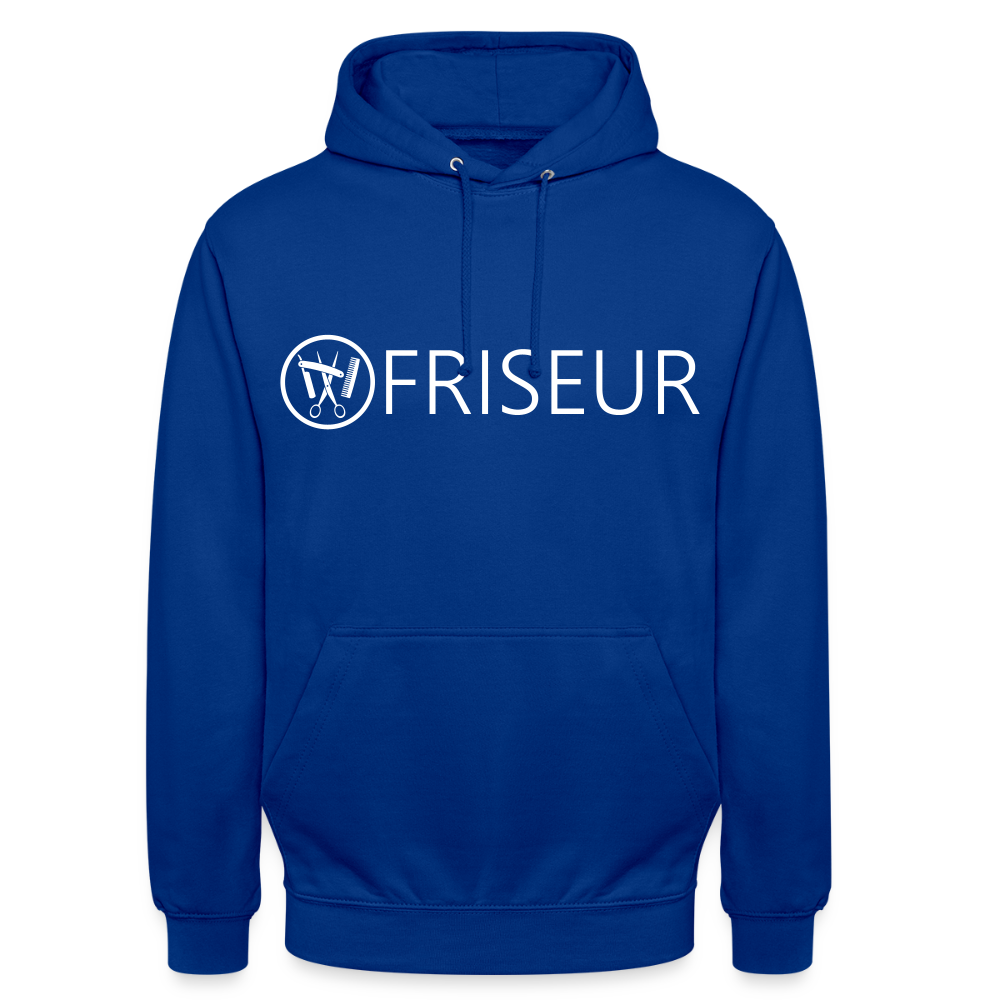 Unisex Hoodie "Friseur" Royalblau Unisex Hoodie {{ color }}