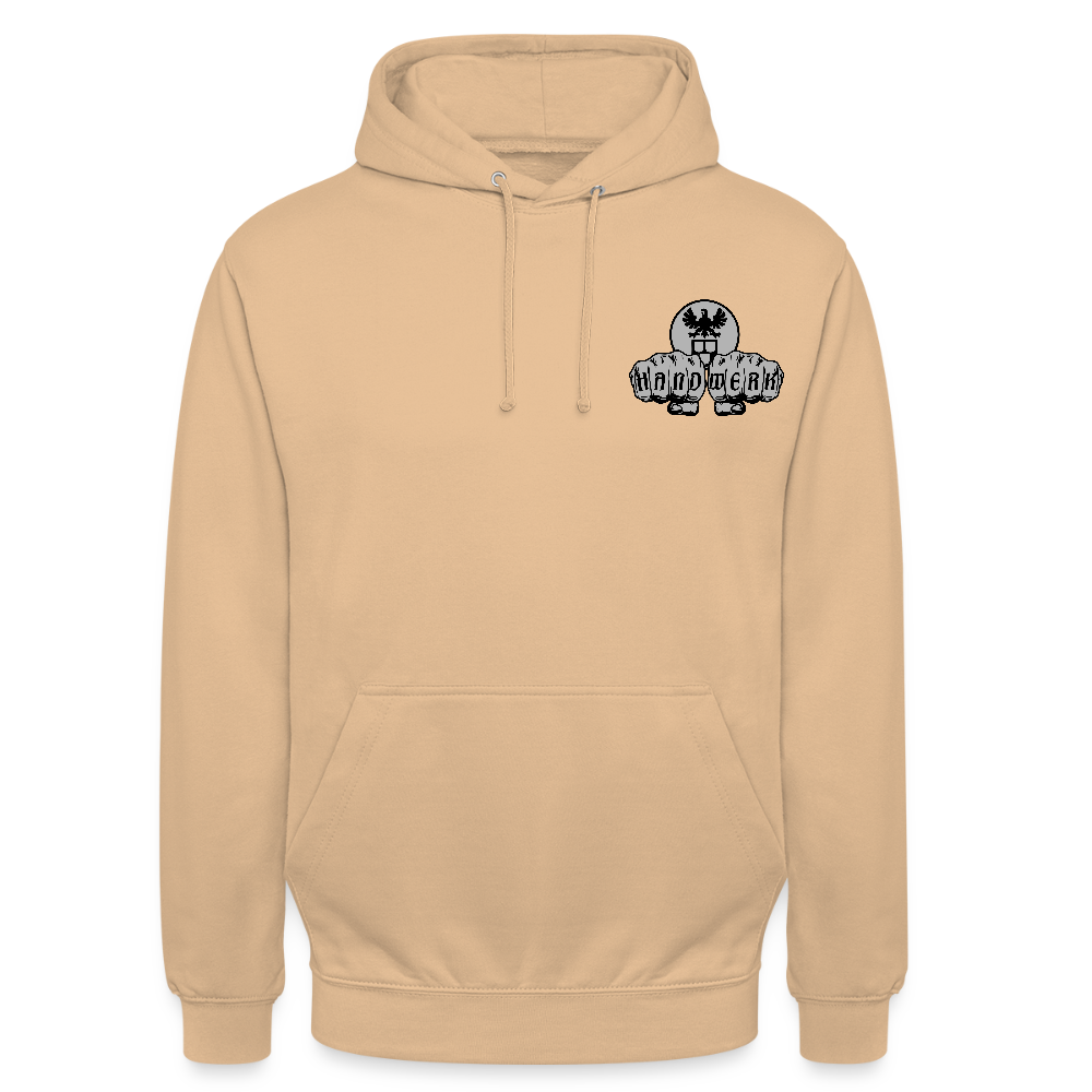 Unisex Hoodie "Maler" beidseitig bedruckt Pfirsich Unisex Hoodie {{ color }}