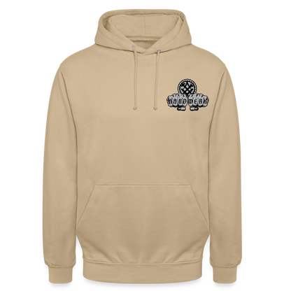 Unisex Hoodie "Mechaniker" beidseitig bedruckt Beige Unisex Hoodie {{ color }}