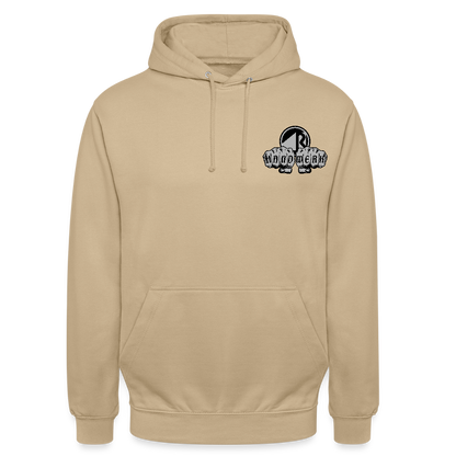 Unisex Hoodie "Raumausstatter" beidseitig bedruckt Beige Unisex Hoodie {{ color }}