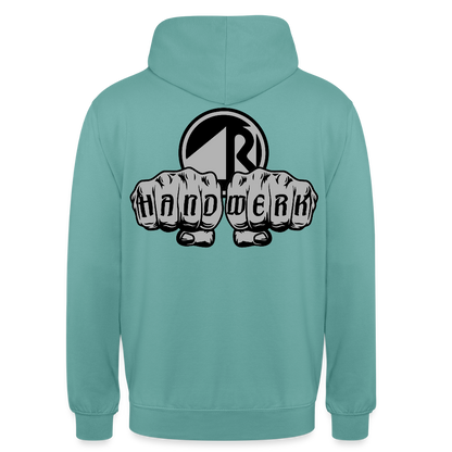 Unisex Hoodie "Raumausstatter" beidseitig bedruckt Unisex Hoodie {{ color }}