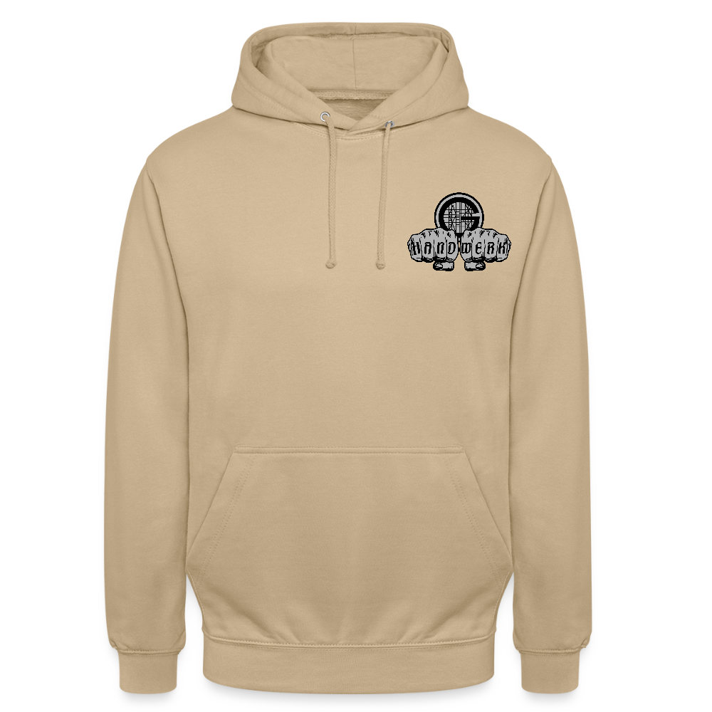 Unisex Hoodie "Gerüstbauer" beidseitig bedruckt Beige Unisex Hoodie {{ color }}