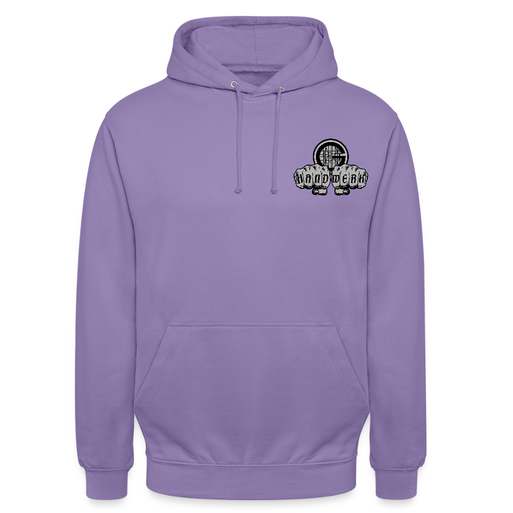 Unisex Hoodie "Gerüstbauer" beidseitig bedruckt Lavendel Unisex Hoodie {{ color }}