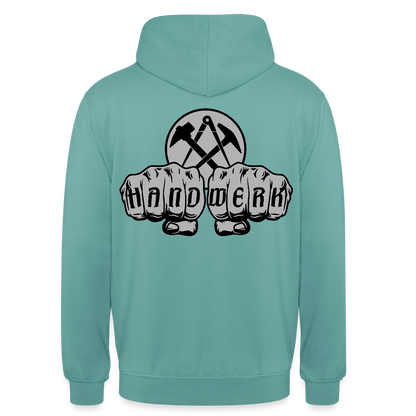 Unisex Hoodie "Dachdecker" beidseitig bedruckt Unisex Hoodie {{ color }}