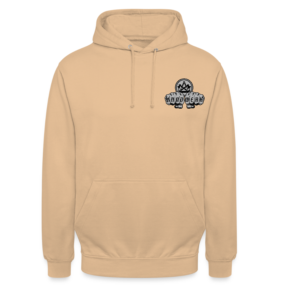 Unisex Hoodie "Zimmermann" beidseitig bedruckt Pfirsich Unisex Hoodie {{ color }}