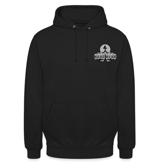 Unisex Hoodie "Steinmetz" beidseitig bedruckt Schwarz Unisex Hoodie {{ color }}