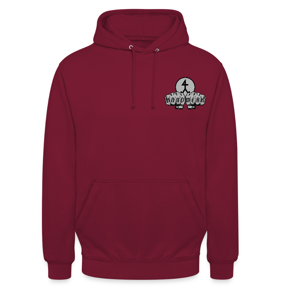 Unisex Hoodie "Steinmetz" beidseitig bedruckt Bordeaux Unisex Hoodie {{ color }}
