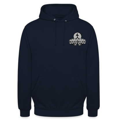 Unisex Hoodie "Steinmetz" beidseitig bedruckt Navy Unisex Hoodie {{ color }}