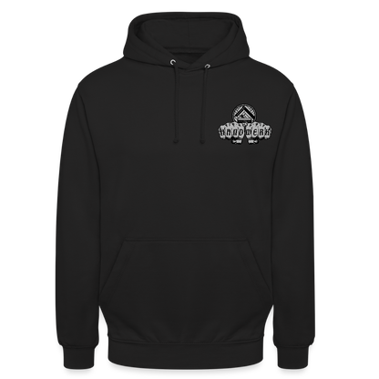Unisex Hoodie "Parkettleger" beidseitig bedruckt Schwarz Unisex Hoodie {{ color }}