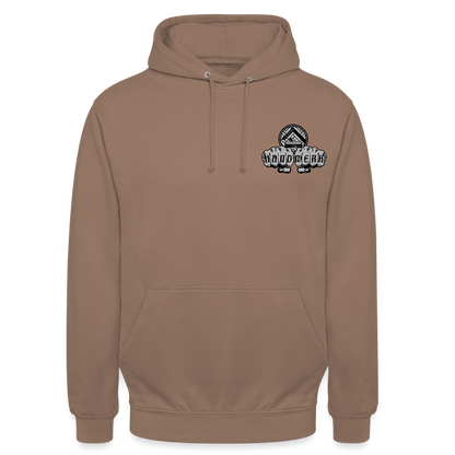 Unisex Hoodie "Parkettleger" beidseitig bedruckt Mokka Unisex Hoodie {{ color }}