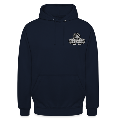 Unisex Hoodie "Parkettleger" beidseitig bedruckt Navy Unisex Hoodie {{ color }}