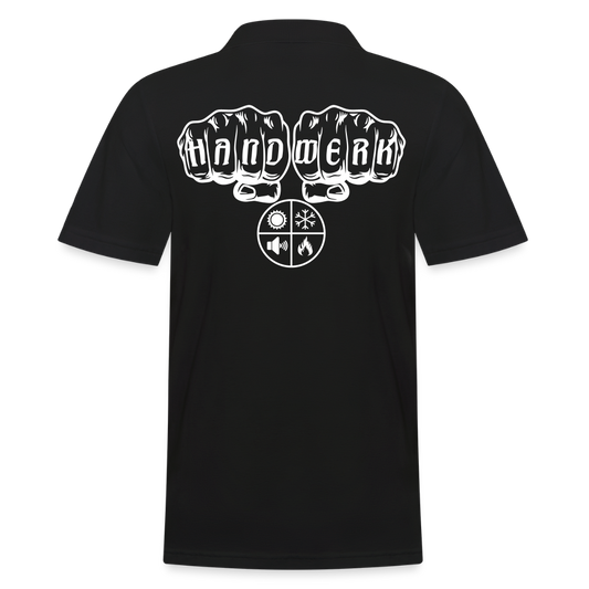 Männer Poloshirt "Isolierer" (hinten bedruckt) Schwarz Männer Poloshirt {{ color }}