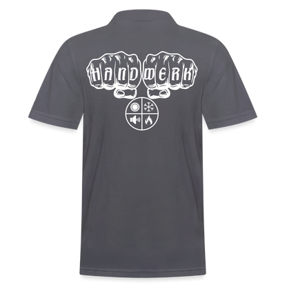 Männer Poloshirt "Isolierer" (hinten bedruckt) Anthrazit Männer Poloshirt {{ color }}