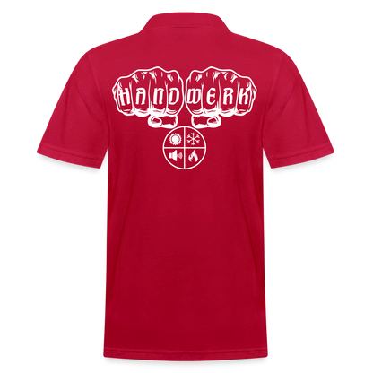 Männer Poloshirt "Isolierer" (hinten bedruckt) cherry red Männer Poloshirt {{ color }}