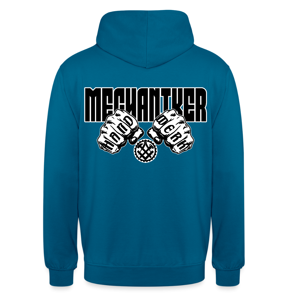 Unisex Hoodie "Mechaniker" (beidseitig bedruckt) Tiefseeblau Unisex Hoodie {{ color }}