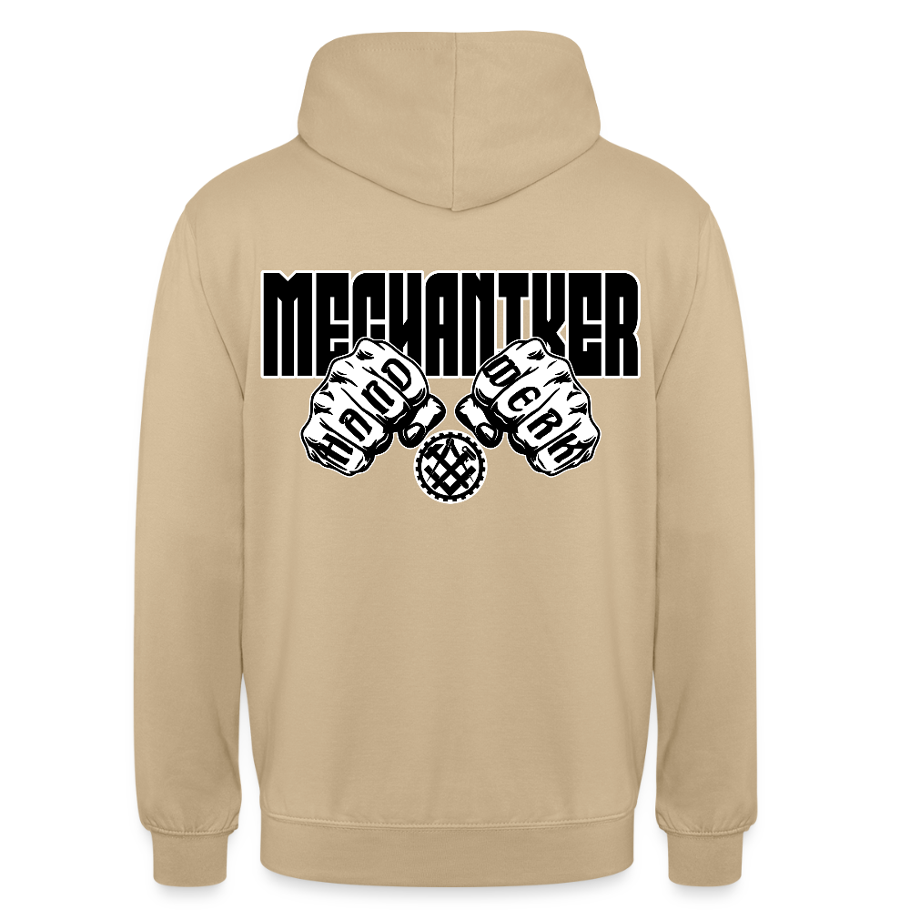Unisex Hoodie "Mechaniker" (beidseitig bedruckt) Beige Unisex Hoodie {{ color }}