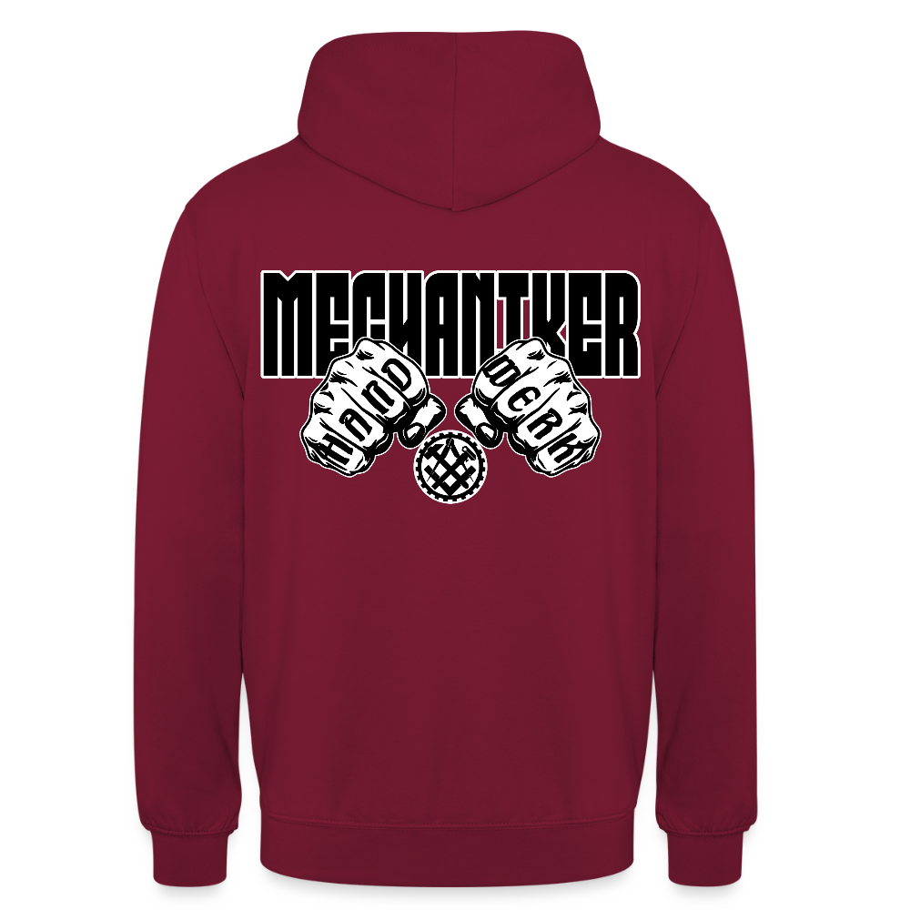 Unisex Hoodie "Mechaniker" (beidseitig bedruckt) Bordeaux Unisex Hoodie {{ color }}