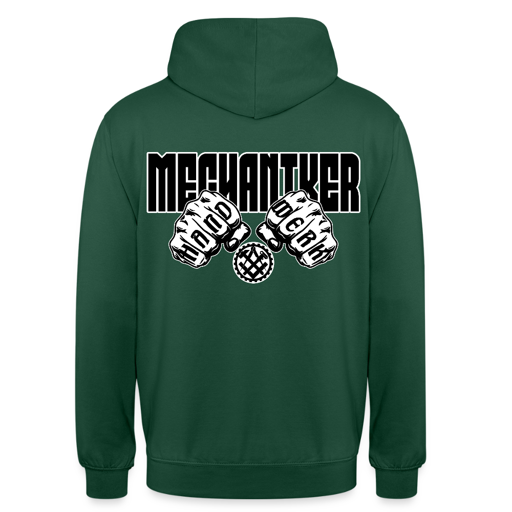 Unisex Hoodie "Mechaniker" (beidseitig bedruckt) Flaschengrün Unisex Hoodie {{ color }}
