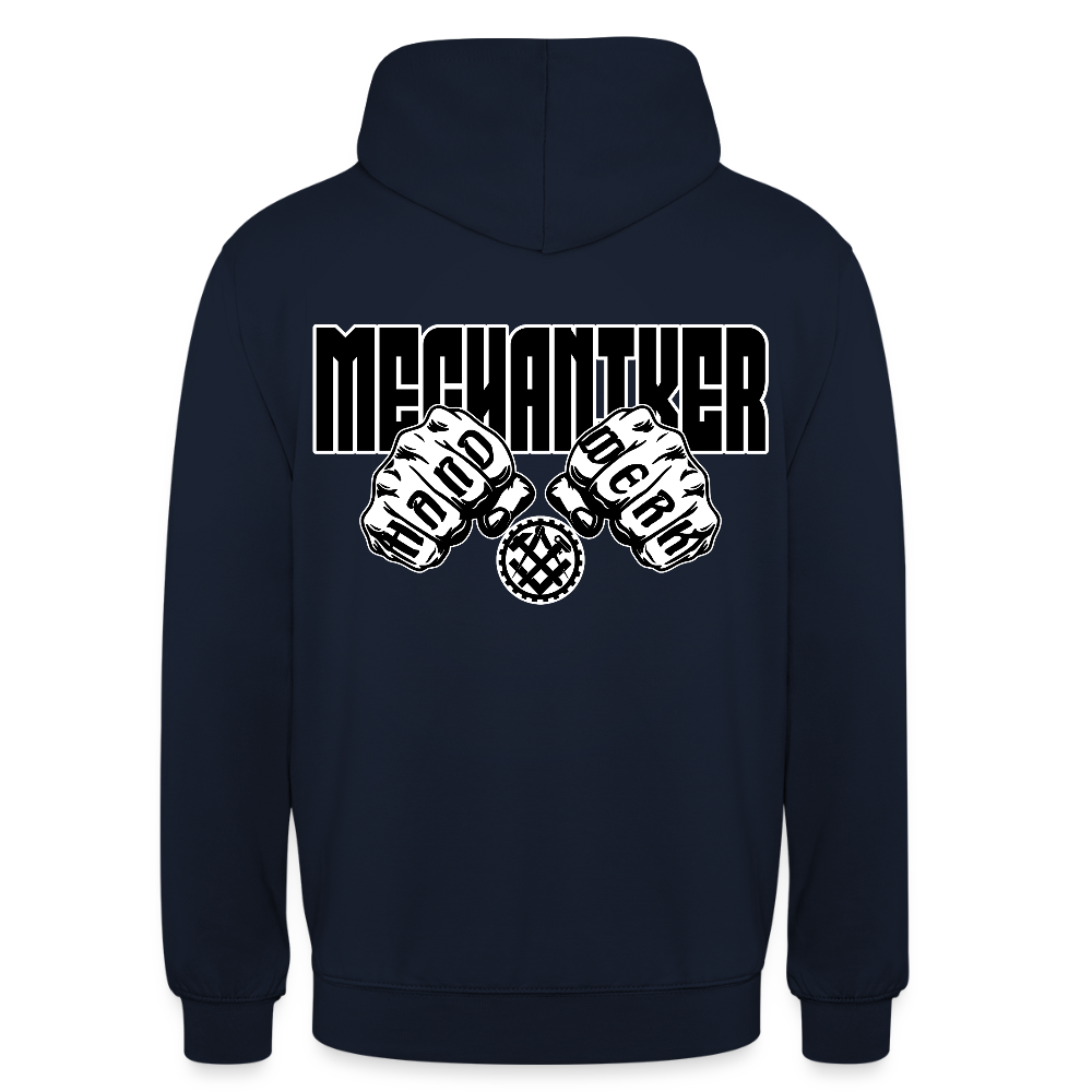 Unisex Hoodie "Mechaniker" (beidseitig bedruckt) Navy Unisex Hoodie {{ color }}