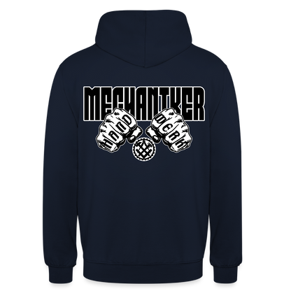 Unisex Hoodie "Mechaniker" (beidseitig bedruckt) Navy Unisex Hoodie {{ color }}