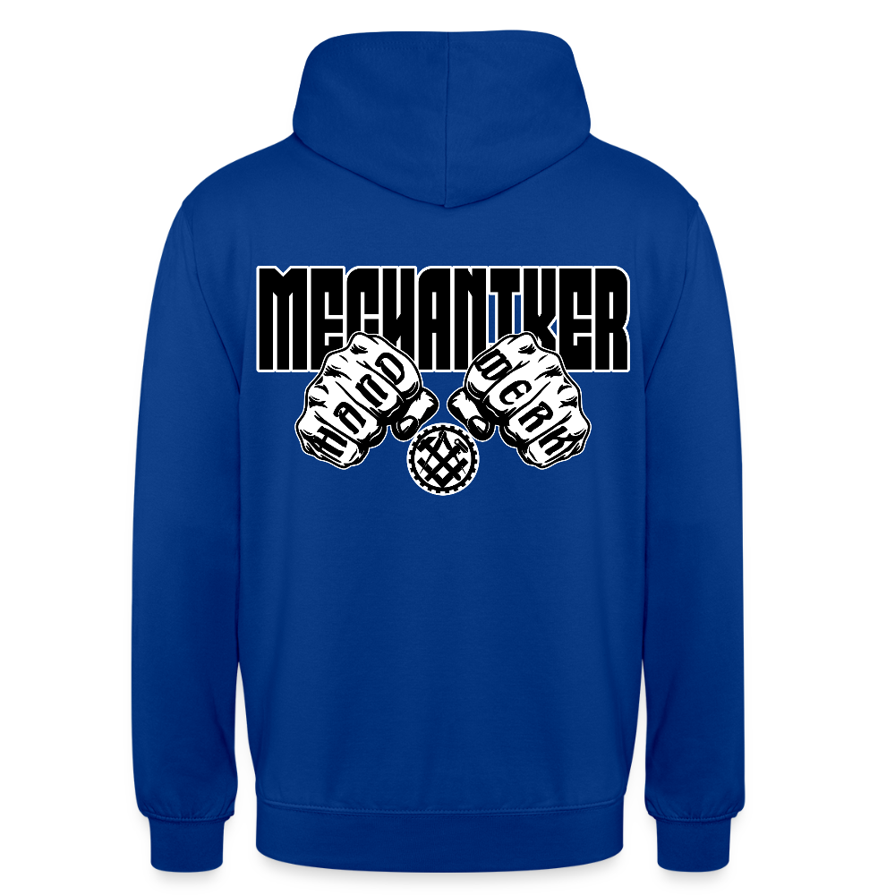 Unisex Hoodie "Mechaniker" (beidseitig bedruckt) Royalblau Unisex Hoodie {{ color }}