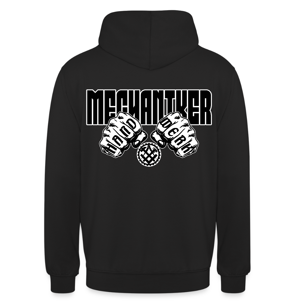 Unisex Hoodie "Mechaniker" (beidseitig bedruckt) Schwarz Unisex Hoodie {{ color }}