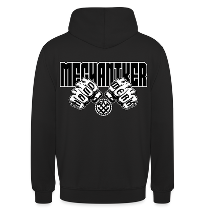 Unisex Hoodie "Mechaniker" (beidseitig bedruckt) Schwarz Unisex Hoodie {{ color }}