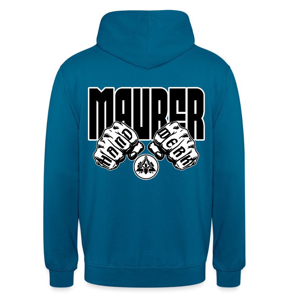 Unisex Hoodie "Maurer" (beidseitig bedruckt) Tiefseeblau Unisex Hoodie {{ color }}