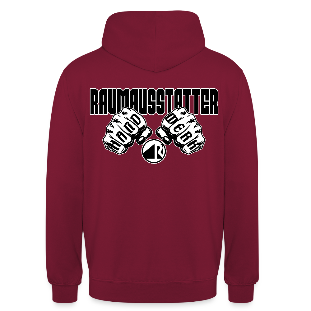 Unisex Hoodie "Raumausstatter" (beidseitig bedruckt) Bordeaux Unisex Hoodie {{ color }}