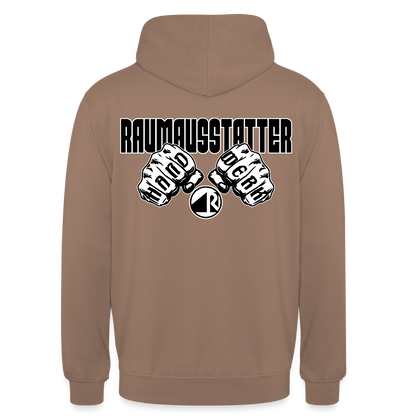 Unisex Hoodie "Raumausstatter" (beidseitig bedruckt) Mokka Unisex Hoodie {{ color }}