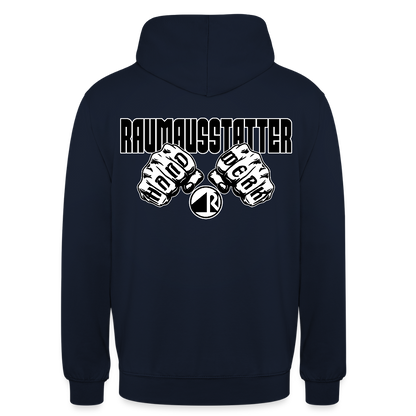 Unisex Hoodie "Raumausstatter" (beidseitig bedruckt) Navy Unisex Hoodie {{ color }}