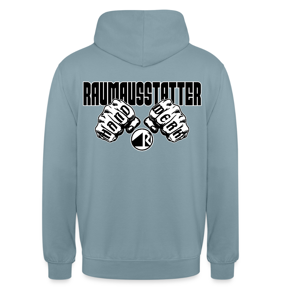 Unisex Hoodie "Raumausstatter" (beidseitig bedruckt) Nebelblau Unisex Hoodie {{ color }}