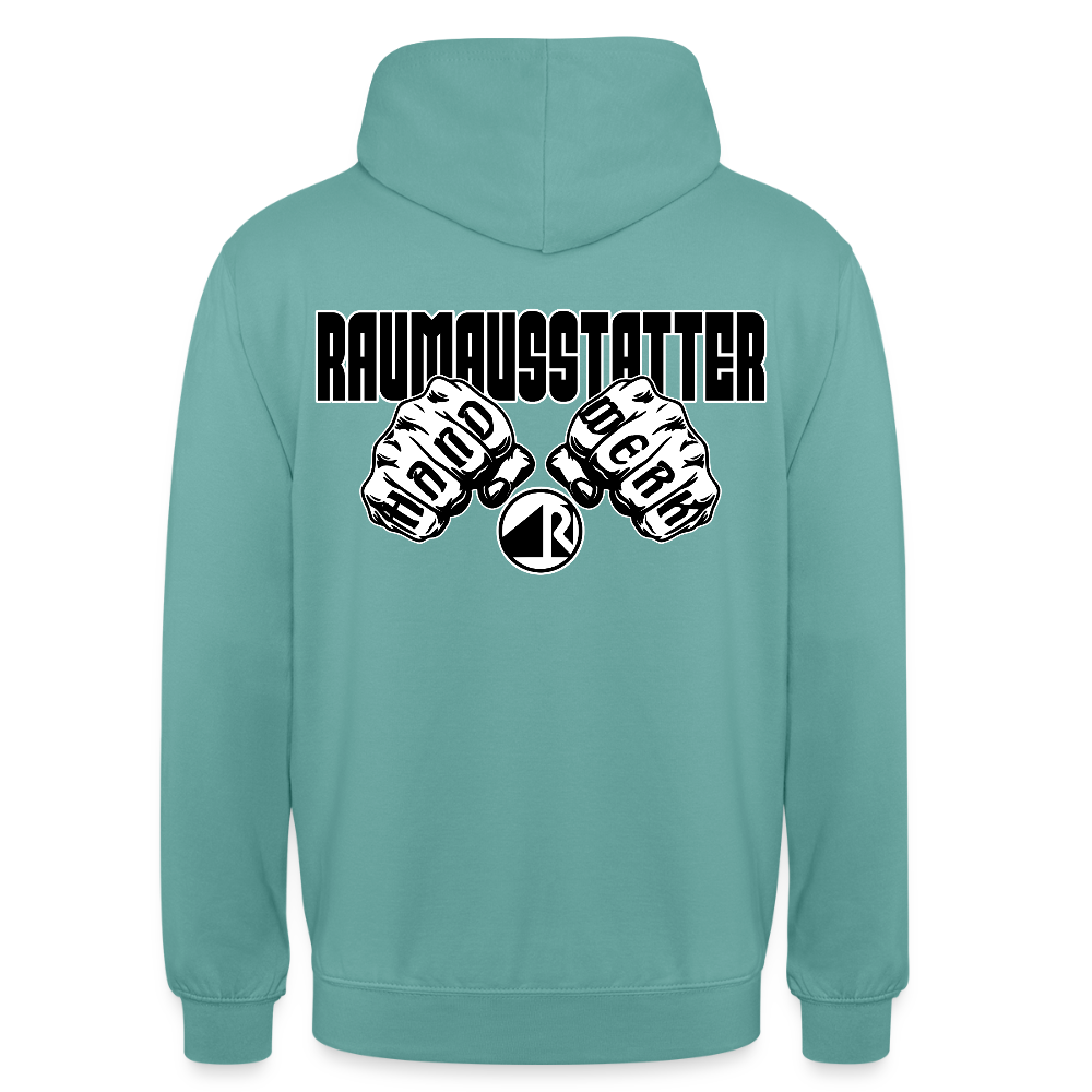 Unisex Hoodie "Raumausstatter" (beidseitig bedruckt) Pastelltürkis Unisex Hoodie {{ color }}