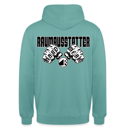 Unisex Hoodie "Raumausstatter" (beidseitig bedruckt) Pastelltürkis Unisex Hoodie {{ color }}