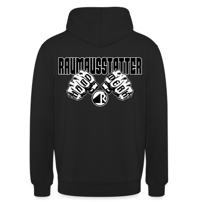 Unisex Hoodie "Raumausstatter" (beidseitig bedruckt) Schwarz Unisex Hoodie {{ color }}