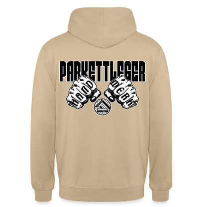 Unisex Hoodie "Parkettleger" (beidseitig bedruckt) Beige Unisex Hoodie {{ color }}