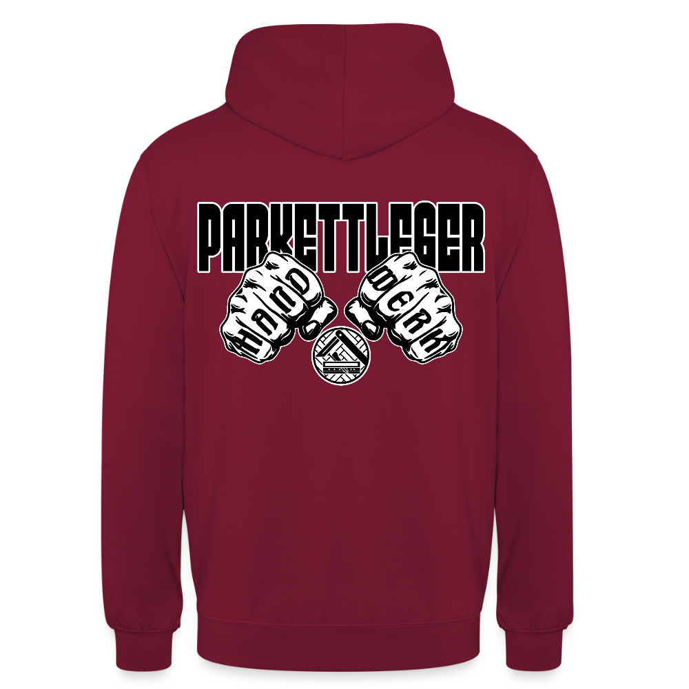 Unisex Hoodie "Parkettleger" (beidseitig bedruckt) Bordeaux Unisex Hoodie {{ color }}