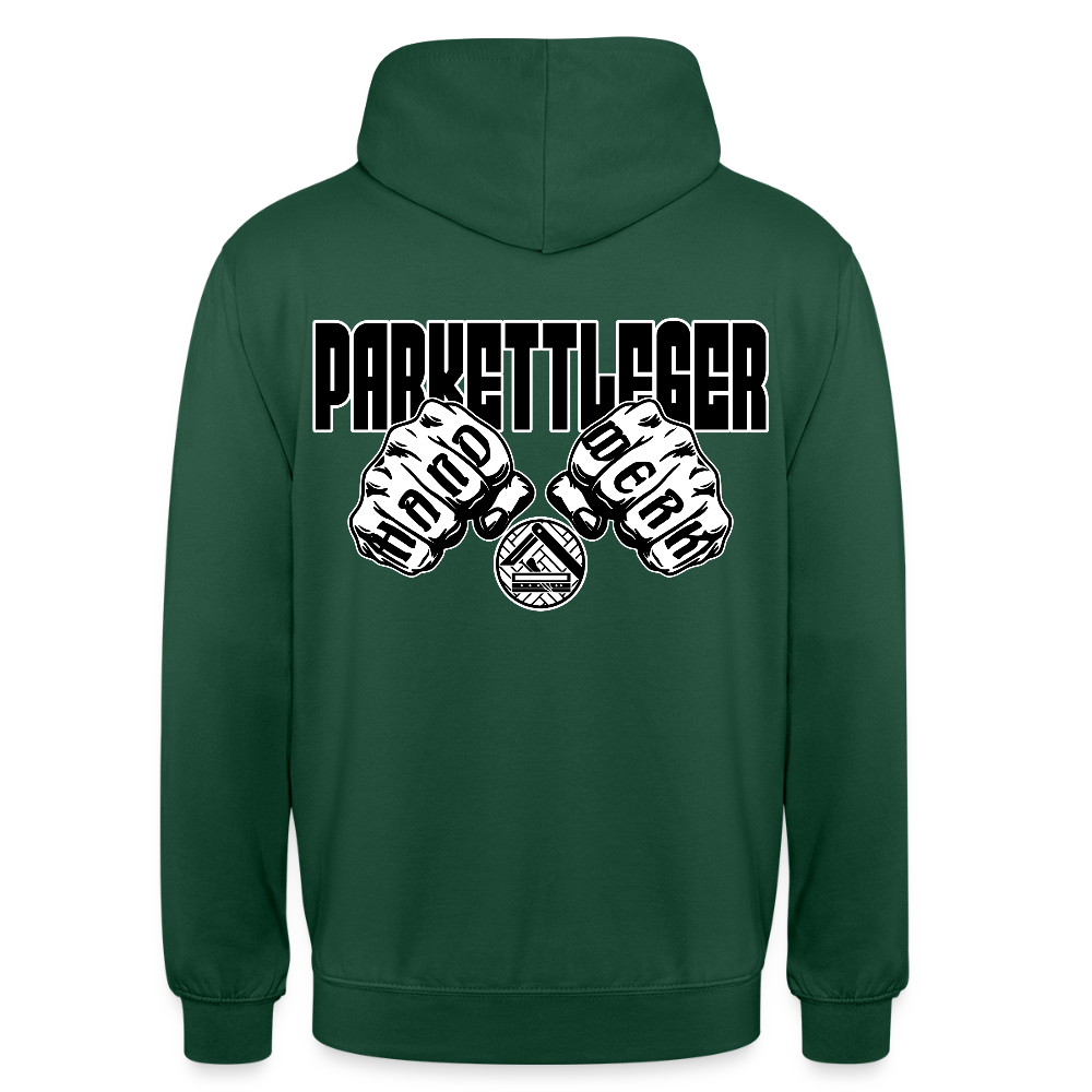 Unisex Hoodie "Parkettleger" (beidseitig bedruckt) Flaschengrün Unisex Hoodie {{ color }}
