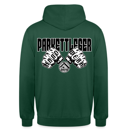Unisex Hoodie "Parkettleger" (beidseitig bedruckt) Flaschengrün Unisex Hoodie {{ color }}
