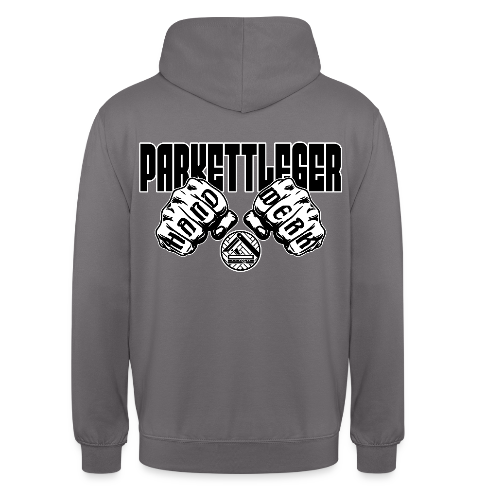 Unisex Hoodie "Parkettleger" (beidseitig bedruckt) Mittelgrau Unisex Hoodie {{ color }}