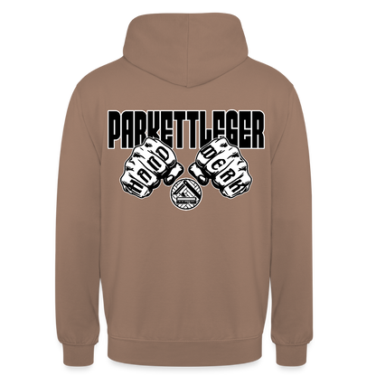 Unisex Hoodie "Parkettleger" (beidseitig bedruckt) Mokka Unisex Hoodie {{ color }}
