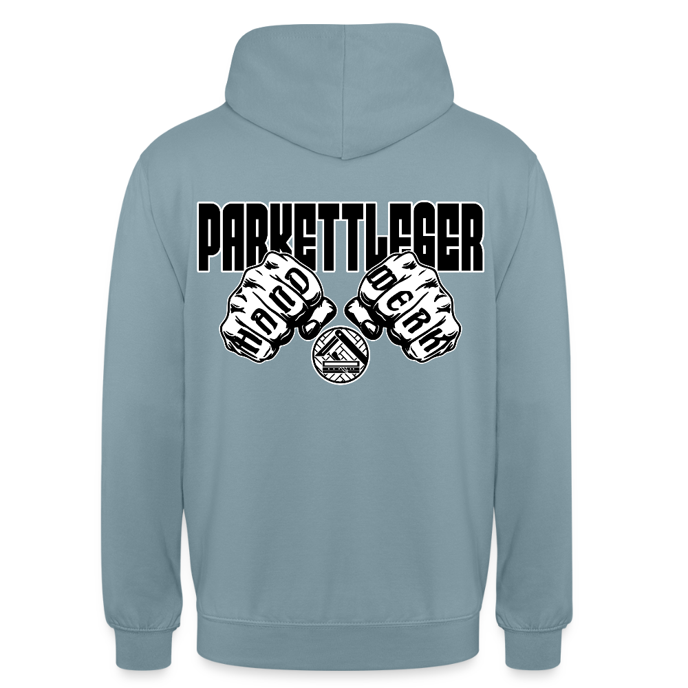 Unisex Hoodie "Parkettleger" (beidseitig bedruckt) Nebelblau Unisex Hoodie {{ color }}
