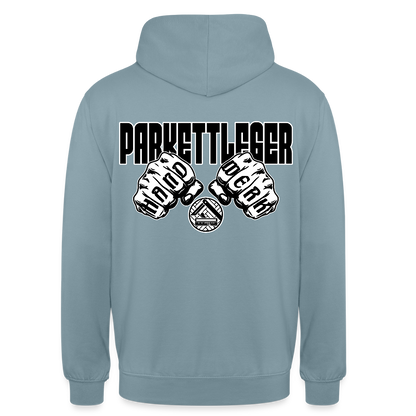 Unisex Hoodie "Parkettleger" (beidseitig bedruckt) Nebelblau Unisex Hoodie {{ color }}