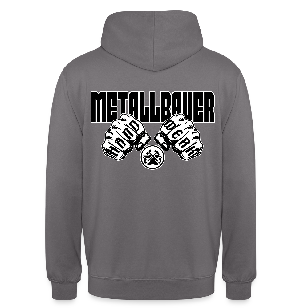 Unisex Hoodie "Metallbauer" (beidseitig bedruckt) Mittelgrau Unisex Hoodie {{ color }}