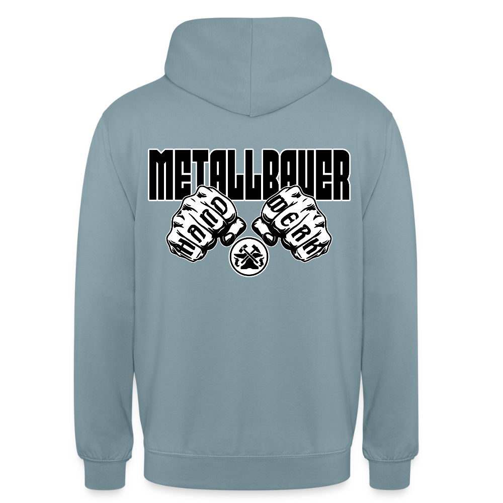 Unisex Hoodie "Metallbauer" (beidseitig bedruckt) Nebelblau Unisex Hoodie {{ color }}